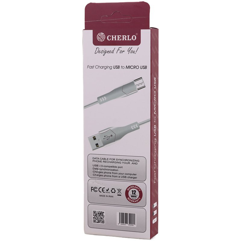 کابل میکرو یو اس بی فست شارژ 2.4 آمپر چرلو CH-V8K01 طول 1.1 متر