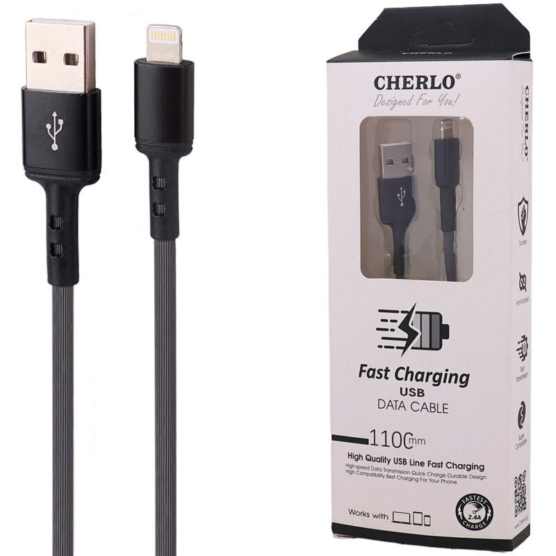کابل لایتنینگ فست شارژ 2.4 آمپر چرلو CH-IP06 طول 1.1 متر