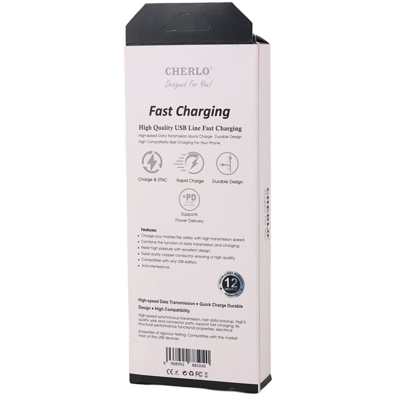 کابل لایتنینگ فست شارژ 2.4 آمپر چرلو CH-IP06 طول 1.1 متر