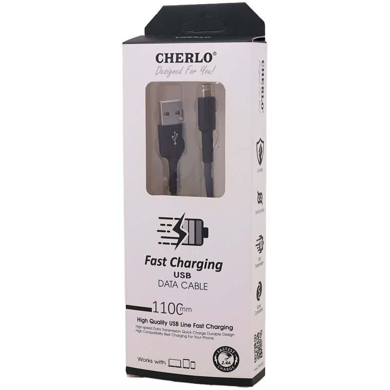 کابل لایتنینگ فست شارژ 2.4 آمپر چرلو CH-IP06 طول 1.1 متر