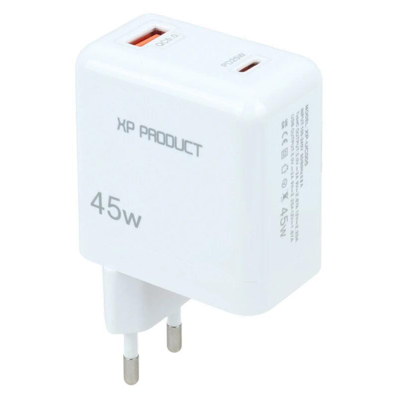 شارژر دیواری 45 وات ایکس پی پروداکت XP-UC005 QC3.0 PD 3A