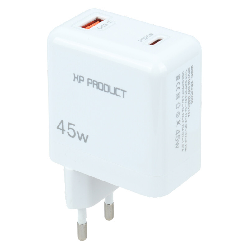شارژر دیواری 45 وات ایکس پی پروداکت XP-UC005 QC3.0 PD 3A