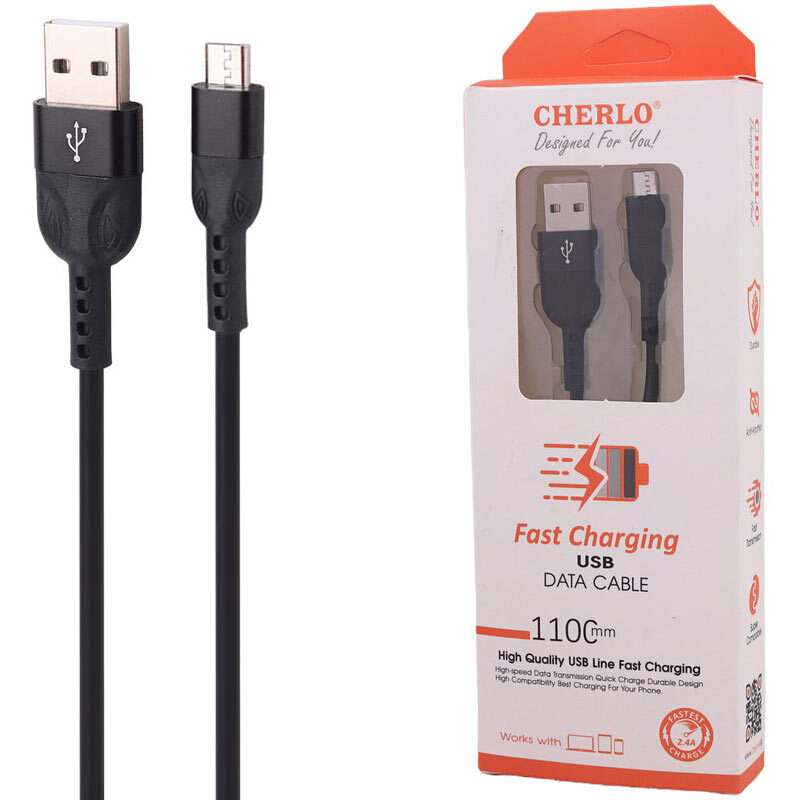 کابل میکرو یو اس بی فست شارژ 2.4 آمپر چرلو CH-V806 طول 1.1 متر