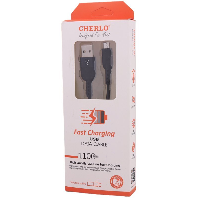 کابل میکرو یو اس بی فست شارژ 2.4 آمپر چرلو CH-V806 طول 1.1 متر