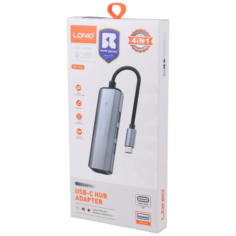 هاب 4 پورت Type-C الدینیو DS-114C