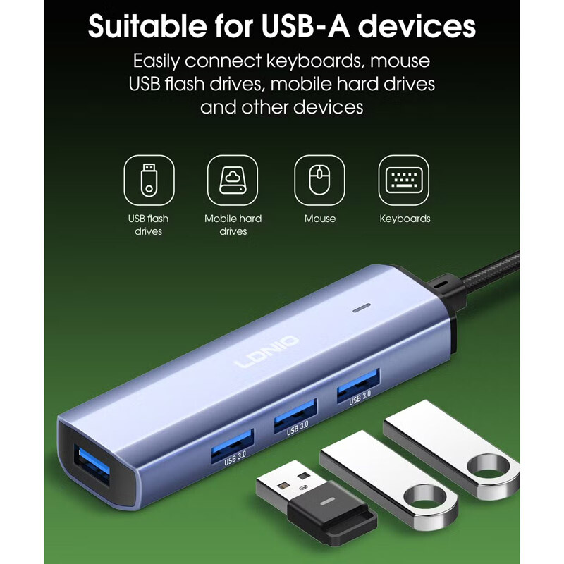 هاب 4 پورت Type-C /USB الدینیو DS-114UC