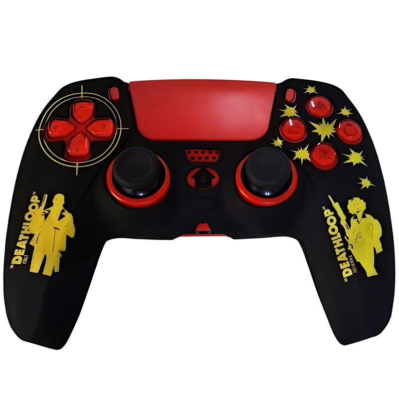 روکش دسته بازی Deadskull PS5 طرح DeathLoop زمینه مشکی زرد