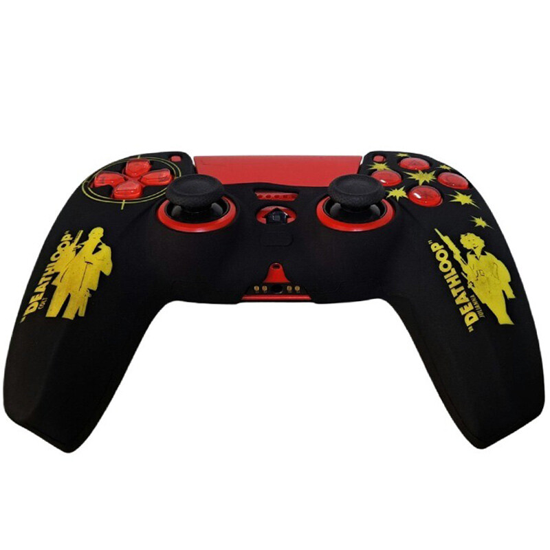 روکش دسته بازی Deadskull PS5 طرح DeathLoop زمینه مشکی زرد