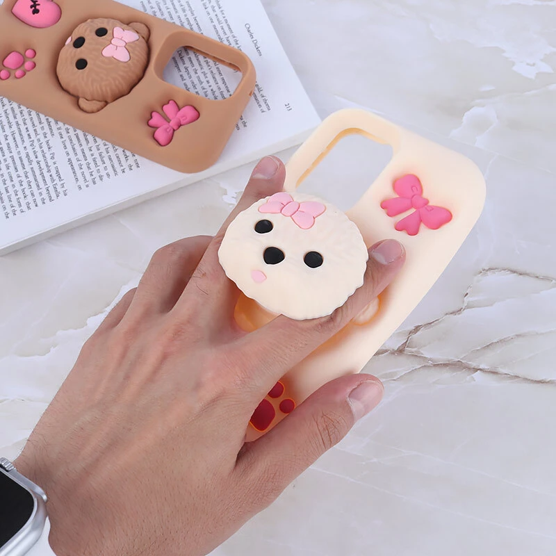 قاب سیلیکونی سامسونگ Galaxy A73 پاپ سوکت دار طرح پودل