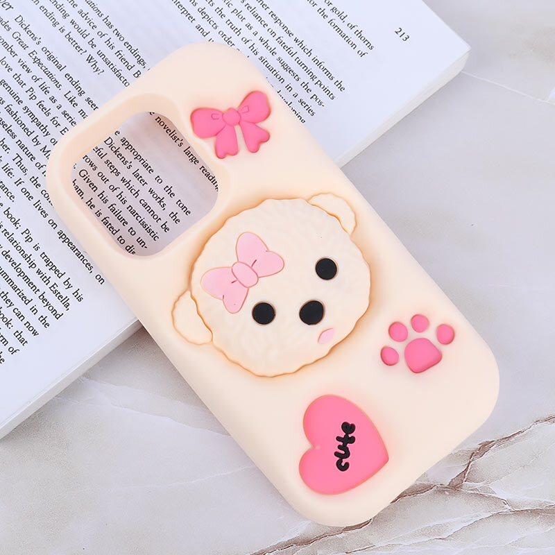 قاب سیلیکونی آیفون iPhone 15 Pro پاپ سوکت دار طرح پودل