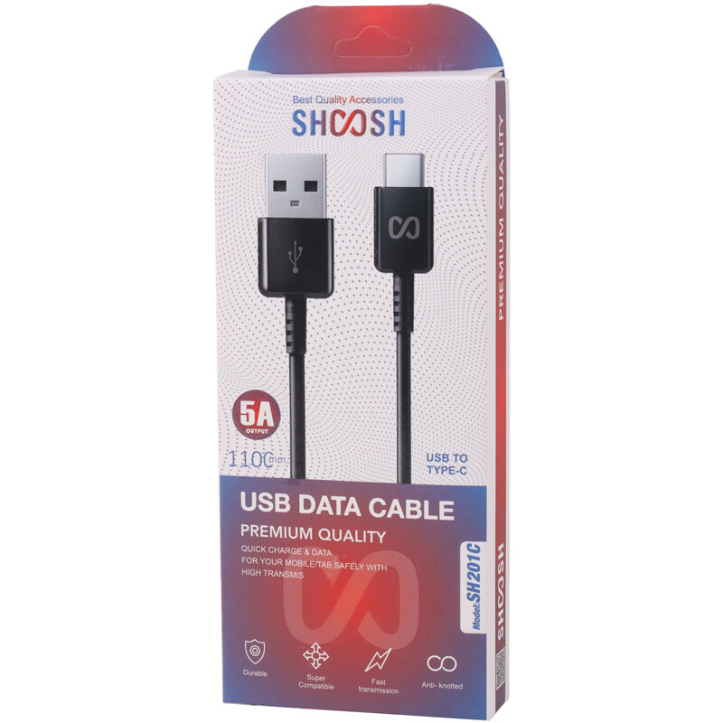 کابل تایپ سی فست شارژ 5 آمپر شوش SH201C طول 1.1 متر
