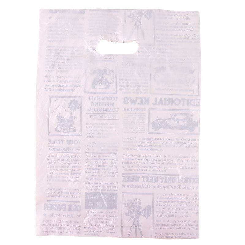 نایلون دسته دار طرح روزنامه سایز 40*28 سانتی متر بسته 1 کیلویی