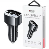 شارژر فندکی فست شارژ Yesido Y47 QC3.0 PD 3A 25W
