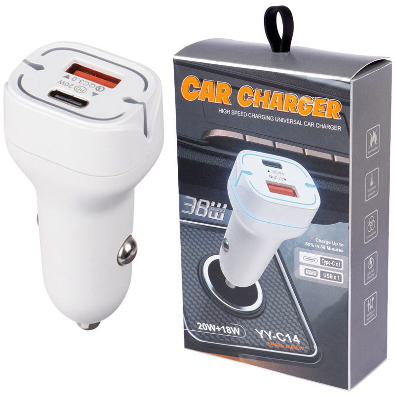 شارژر فندکی فست شارژ YY-C14 QC3.0 PD 38W