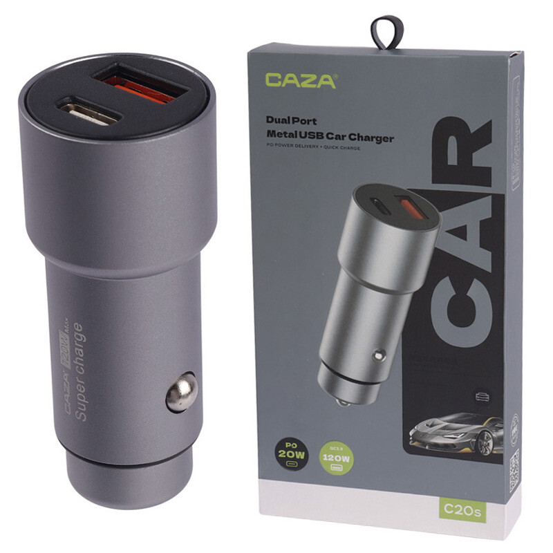 شارژر فندکی فست شارژ CAZA C20s 5A PD QC3.0 VOOC 120W