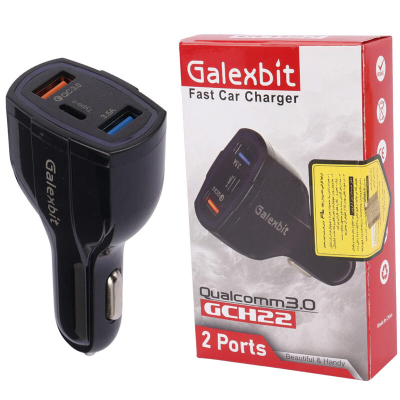 شارژر فندکی فست شارژ Galexbit GCH22 QC3.0 PD 7A 35W + کابل تایپ سی