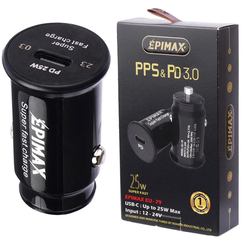 شارژر فندکی فست شارژ Epimax EU-79 3A QC3.0 PD 25W