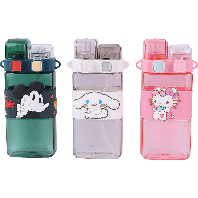 قمقمه 520 سی سی دو مخزنه دور سیلیکون طرح فانتزی