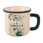 ماگ سرامیکی گل و برگ سبز Camellia