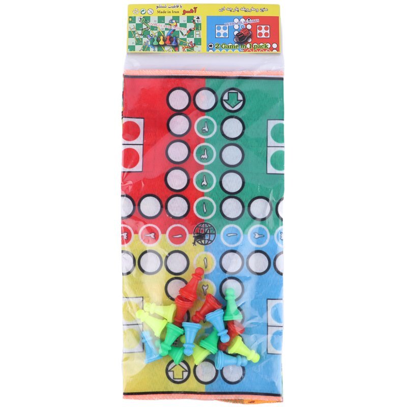 بازی فکری منچ و مارپله پارچه ای 33*33 سانتی متر آهو