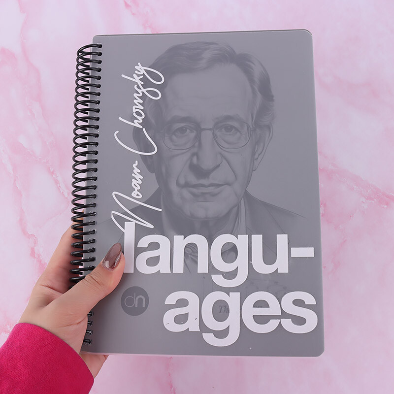 دفتر زبان 2 خط سیمی 100 برگ طرح Noam Chomsky دات نوت
