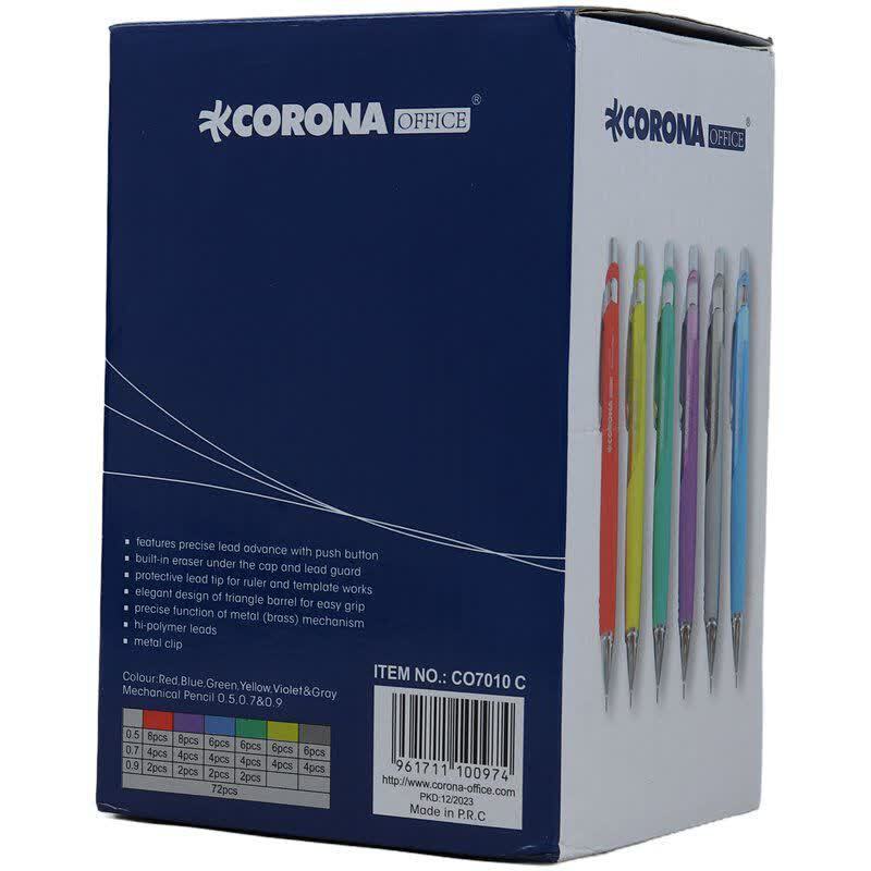 مداد نوکی 0.5 میلی متر کرونا CO7010C بسته 72 عددی