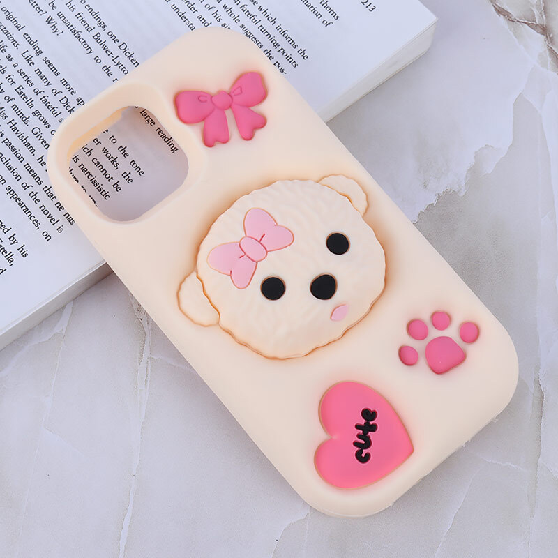 قاب سیلیکونی آیفون iPhone 13 / 14 پاپ سوکت دار طرح پودل