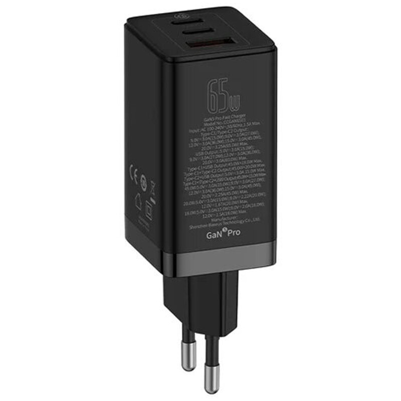 شارژر دیواری 65 وات باسئوس CCGP120201 GaN5 Pro QC4.0 PD3.0 5A