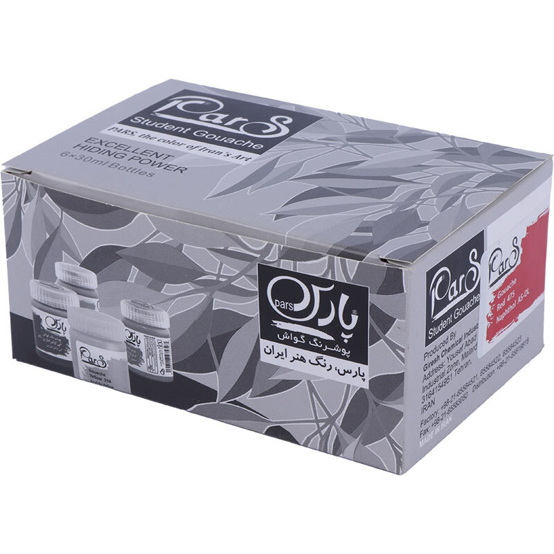 گواش تک رنگ پارس 30 میل بسته 6 عددی
