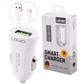 شارژر فندکی فست شارژ Ldnio DL-C17 2.4A 12W + کابل تایپ سی