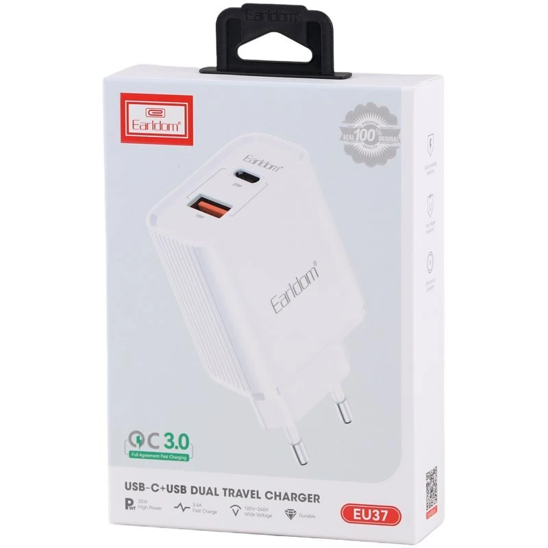 شارژر دیواری 20 وات ارلدام ES-EU37 QC3.0 3.4A