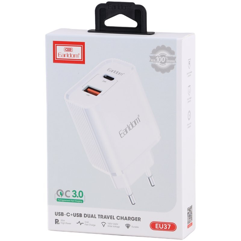 شارژر دیواری 20 وات ارلدام ES-EU37 QC3.0 3.4A