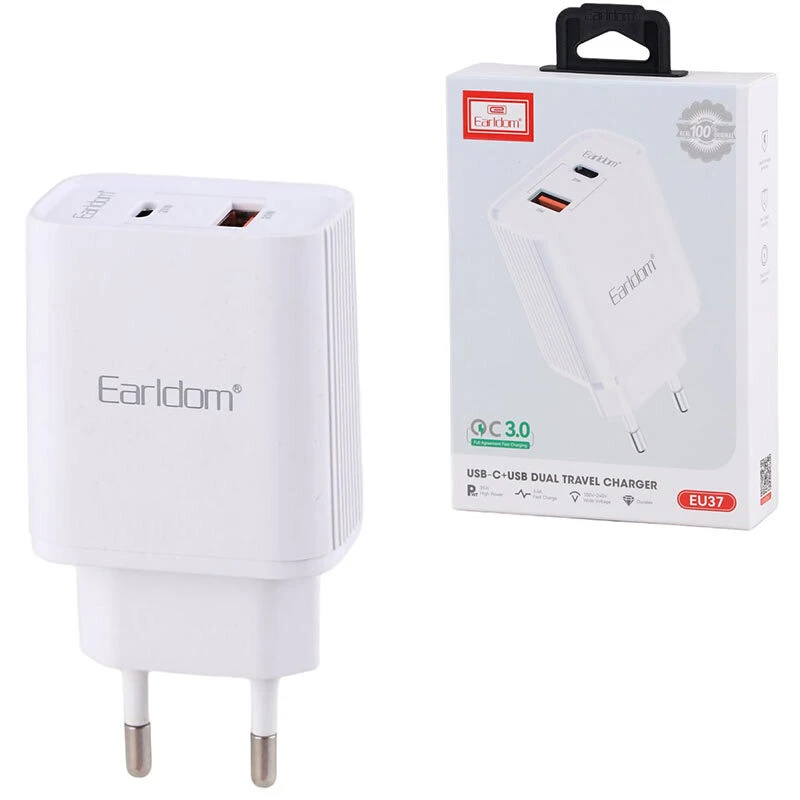 شارژر دیواری 20 وات ارلدام ES-EU37 QC3.0 3.4A