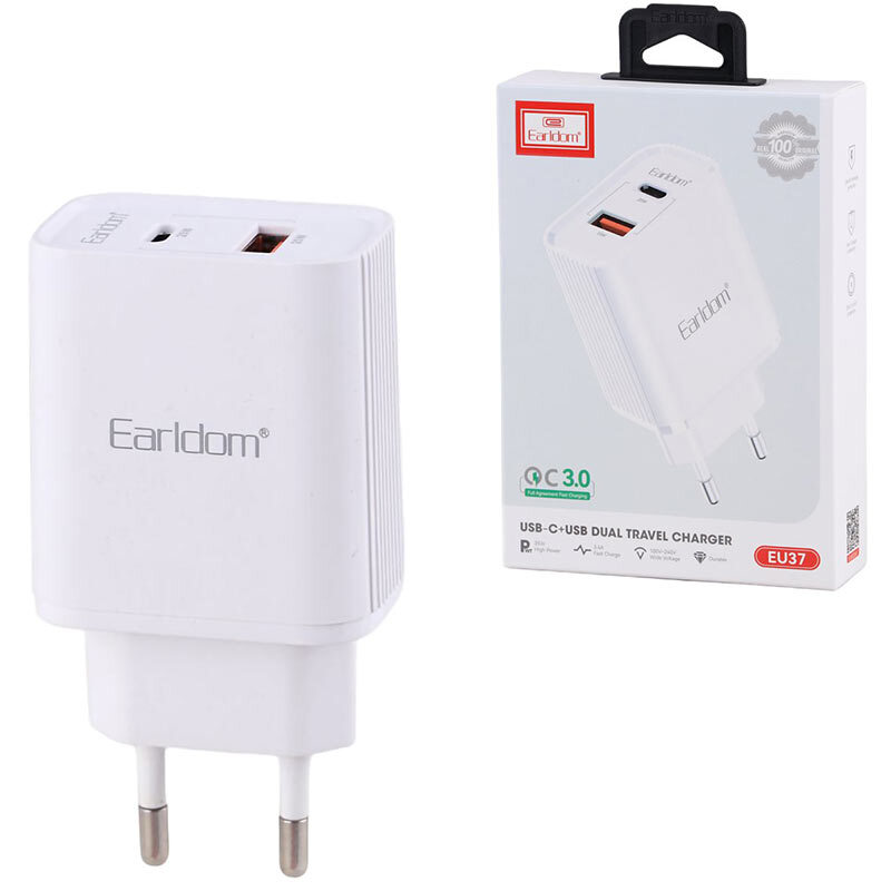 شارژر دیواری 20 وات ارلدام ES-EU37 QC3.0 3.4A