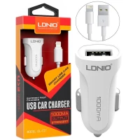 شارژر فندکی Ldnio DL-C17 1A 5W + کابل آیفونی