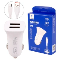 شارژر فندکی فست شارژ Sky Dolphin SZ09V 3.4A 15W + کابل میکرو یو اس بی