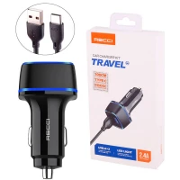 شارژر فندکی Recci RQ05C 2.4A 12W + کابل تایپ سی