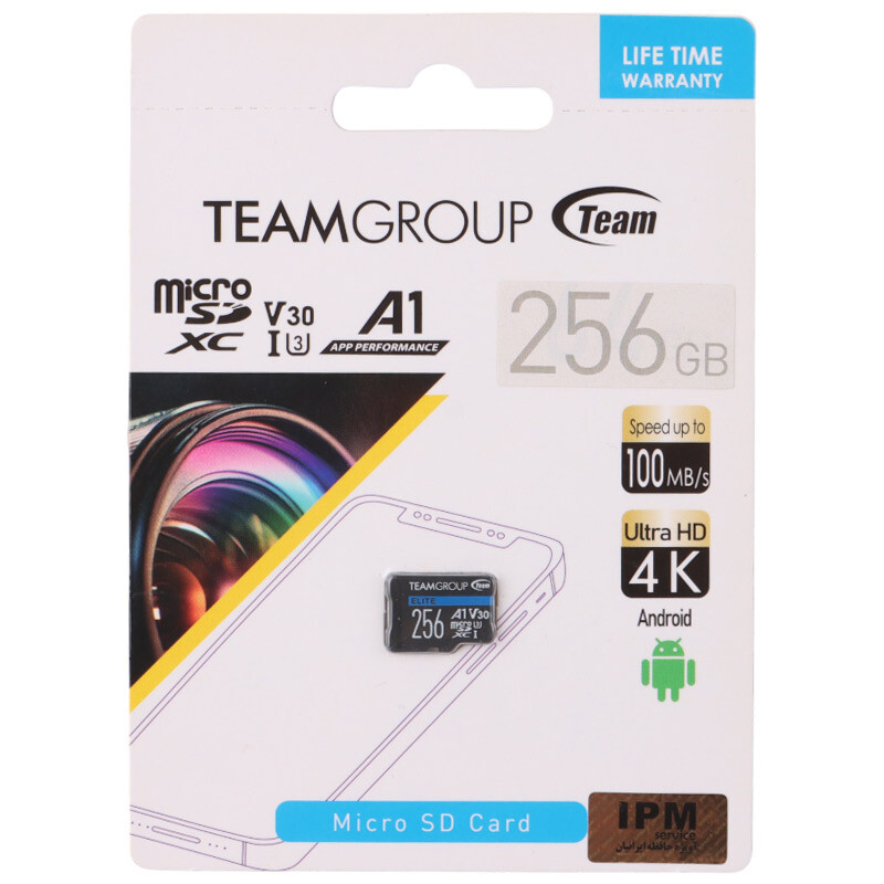 رم میکرو 256 گیگ تیم گروپ TeamGroup A1 V30 U3 100MB/s