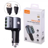 شارژر فندکی فست شارژ LDNIO CM11 5.1A 22.5W + کابل میکرو یو اس بی