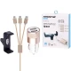 شارژر فندکی KingStar K Box50 2.1A 10.5W + هولدر + کابل 3 سر