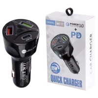 شارژر فندکی فست شارژ WGS-G35Y-PD 3.1A QC3.0 PD 55W