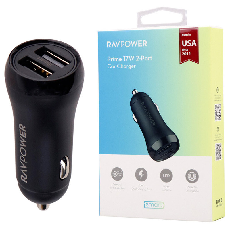 شارژر فندکی فست شارژ RAVPower RP-PC086 2.4A 17W