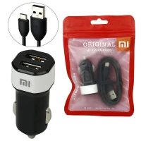 شارژر فندکی Xiaomi D021BD0500420 4.2A + کابل میکرو یو اس بی