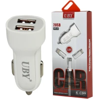 شارژر فندکی فست شارژ UBY U-C09 2.4A 12W + کابل 3 سر