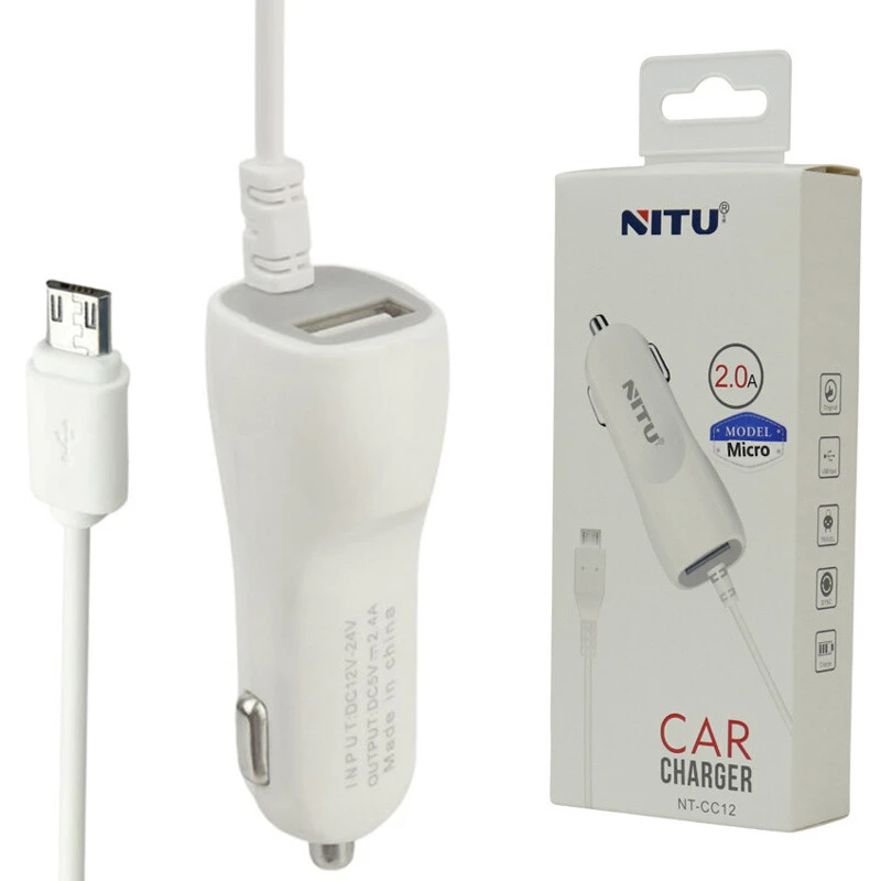 شارژر فندکی سیم وصل میکرو یو اس بی Nitu NT-CC12 2.4A