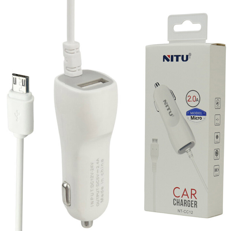 شارژر فندکی سیم وصل میکرو یو اس بی Nitu NT-CC12 2.4A