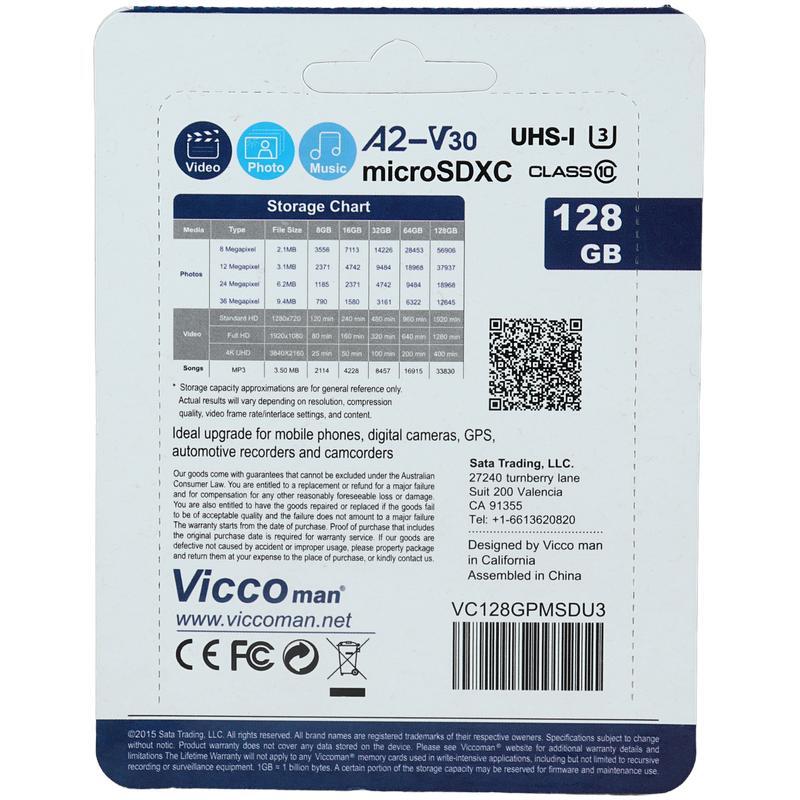 رم میکرو 128 گیگ ویکومن ViccoMan Final 667x A2 V30 U3 C10 150MB/s + خشاب