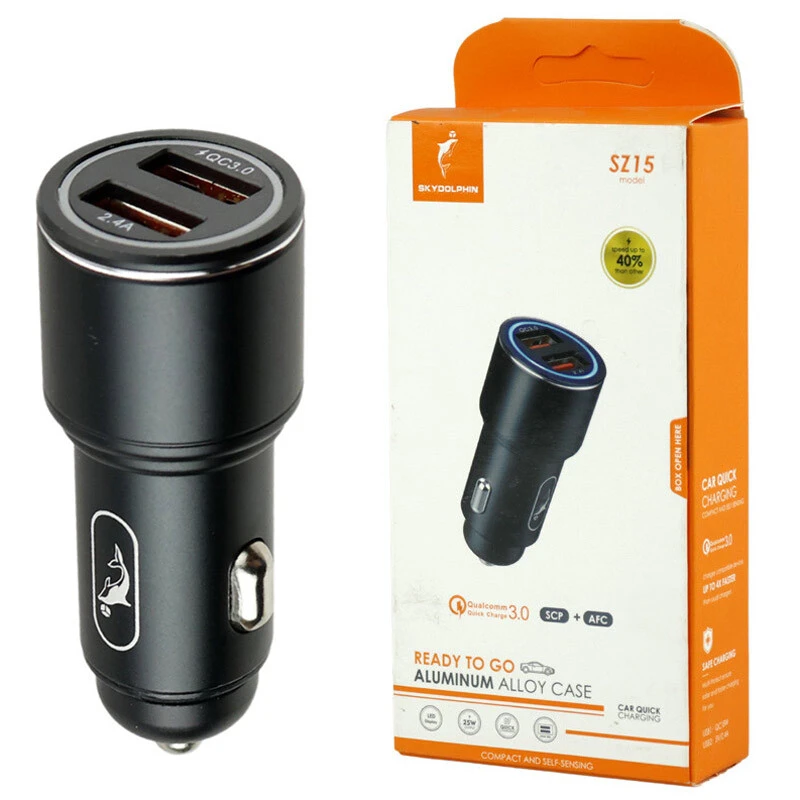 شارژر فندکی فست شارژ Skydolphin SZ15 3.1A QC3.0 18W