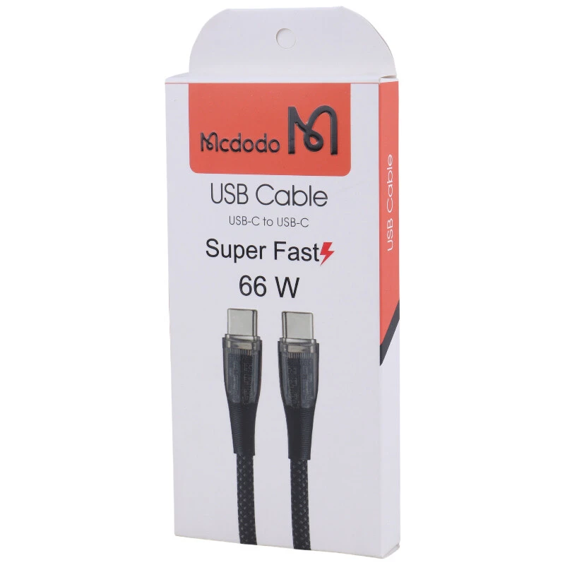 کابل دو سر تایپ سی فست شارژ 66 وات مک دودو High Copy طول 1 متر
