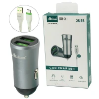 شارژر فندکی فست شارژ Allison ALS-N028 ALS-A100 2.4A 12W + کابل میکرو یو اس بی